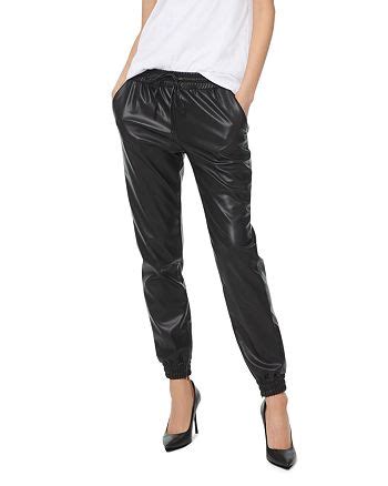 michael michael kors faux-leather jogger pants